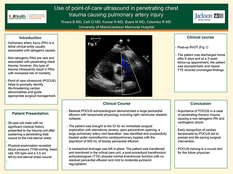 Use of point-of-care ultrasound in penetrating chest trauma causing ...